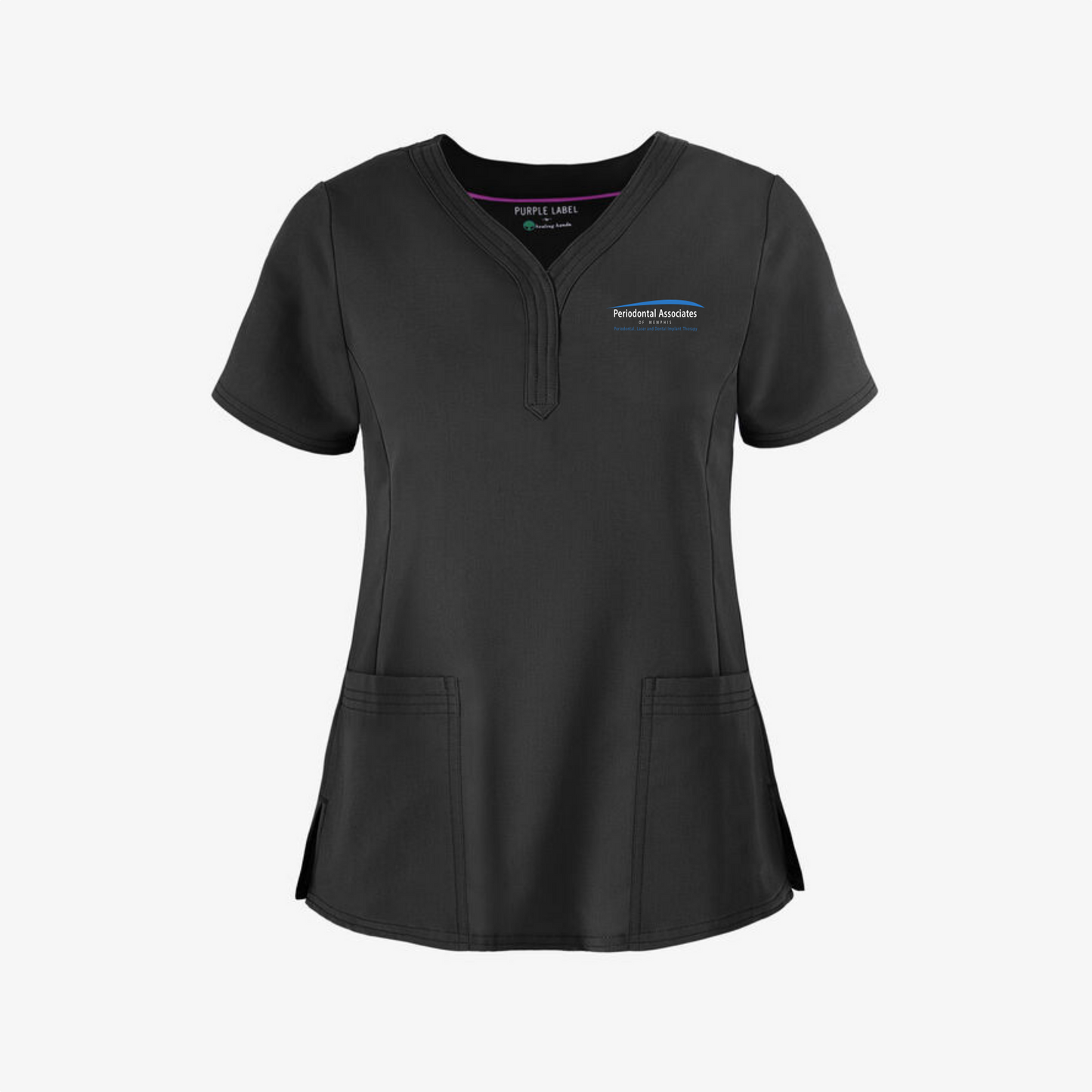 PERIO MEMPHIS Healing Hands Women's Triple-Needle Stitching Scrub Top