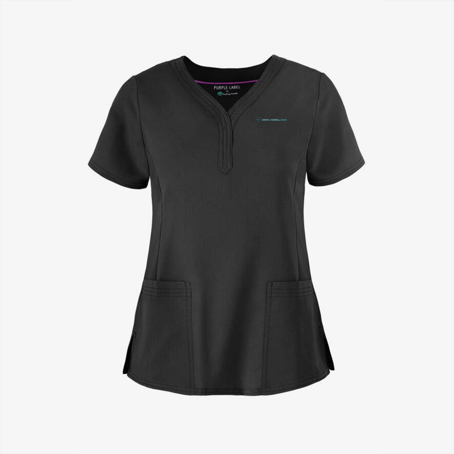 HARRELL Healing Hands Women's Triple-Needle Stitching Scrub Top