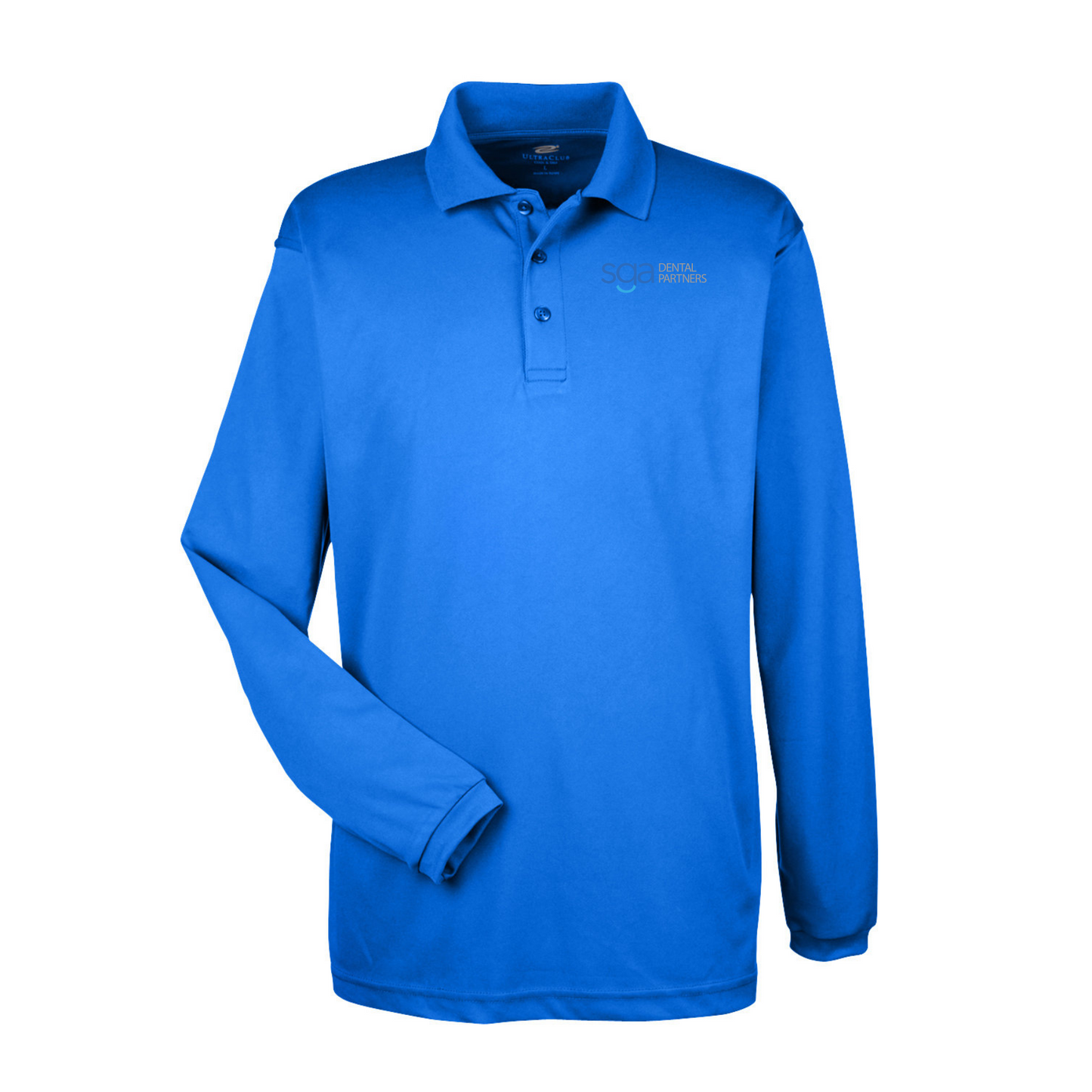 Men's UltraClub Cool & Dry Long Sleeve Mesh Pique Polo