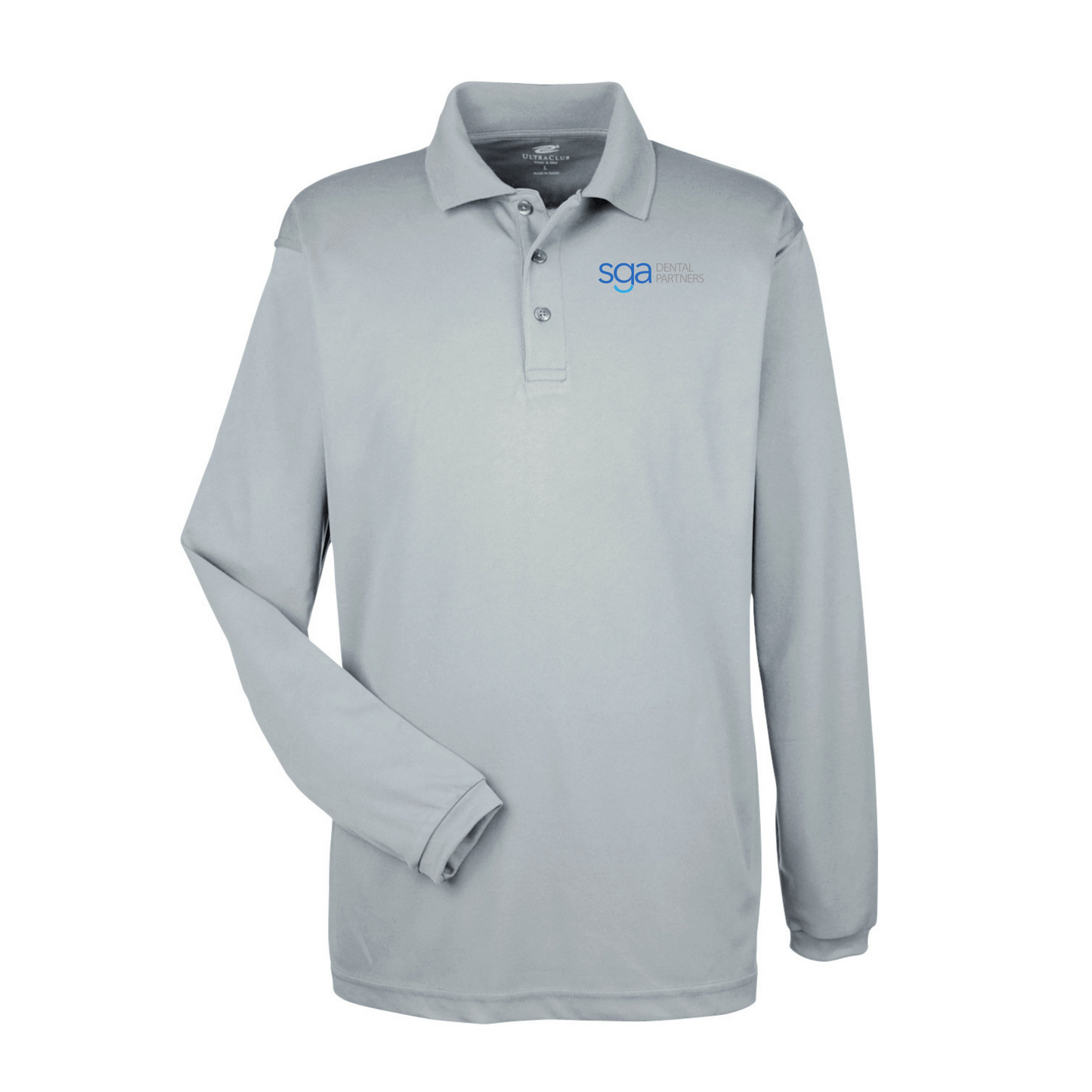 Men's UltraClub Cool & Dry Long Sleeve Mesh Pique Polo
