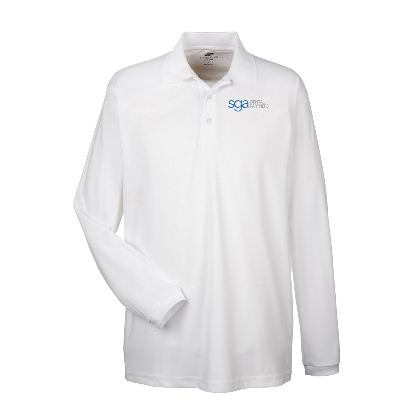 Men's UltraClub Cool & Dry Long Sleeve Mesh Pique Polo