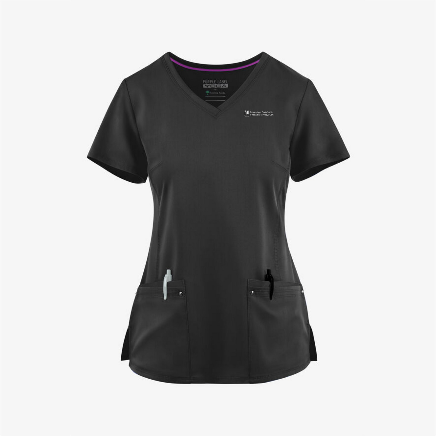 MS PERIO Healing Hands Women's Stylish V-Neck Scrub Top