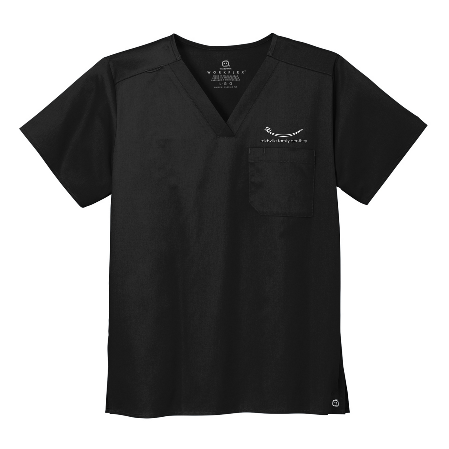 GA (S-Z) WonderWink® Unisex WorkFlex™ Chest Pocket V-Neck Top