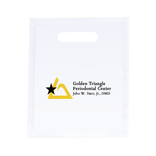 GOLDEN TRIANGLE PERIO 7.5"W x 9"H Full Color Die Cut Bag