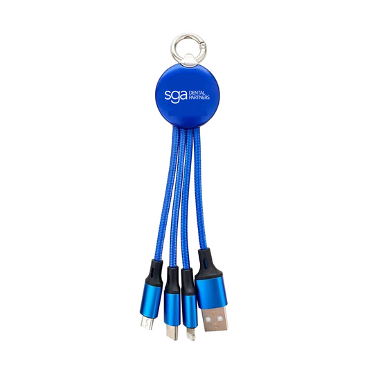 SGA Multi-Charging 3-in-1 Light-Up Charging Cable with Keychain