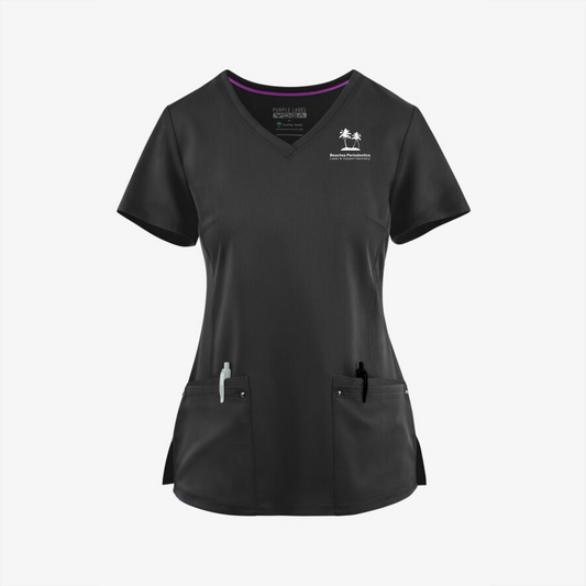 BEACHES PERIO Healing Hands Women's Stylish V-Neck Scrub Top
