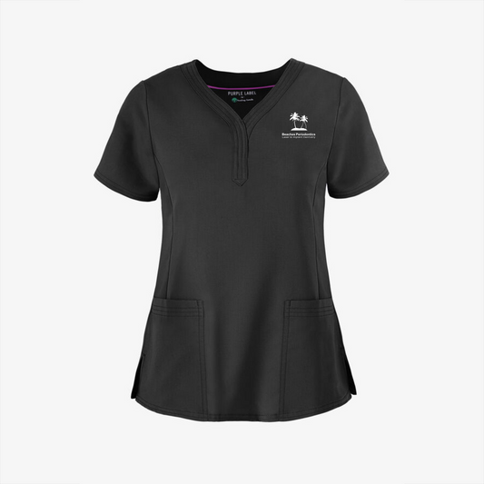 BEACHES PERIO Healing Hands Women's Triple-Needle Stitching Scrub Top