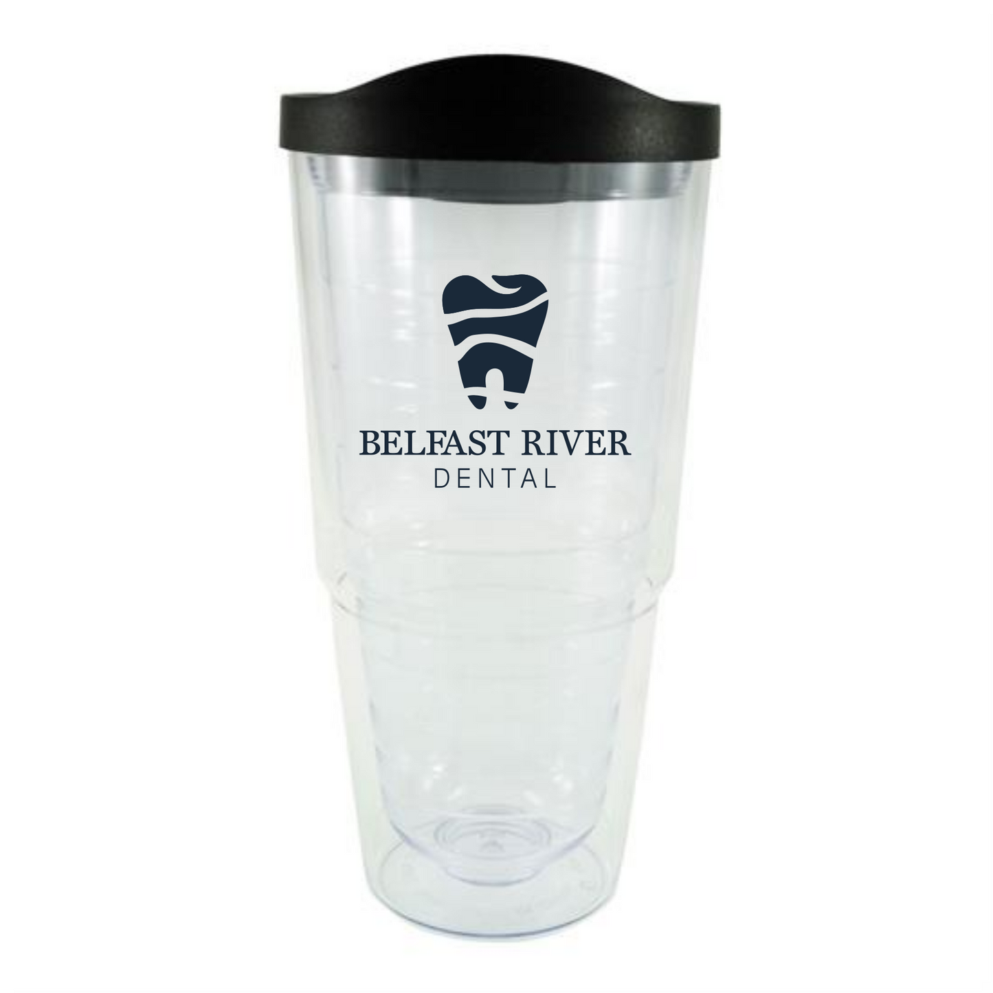 GA 24 Oz Clear Orbit Tumbler With Colored Lid and Straw