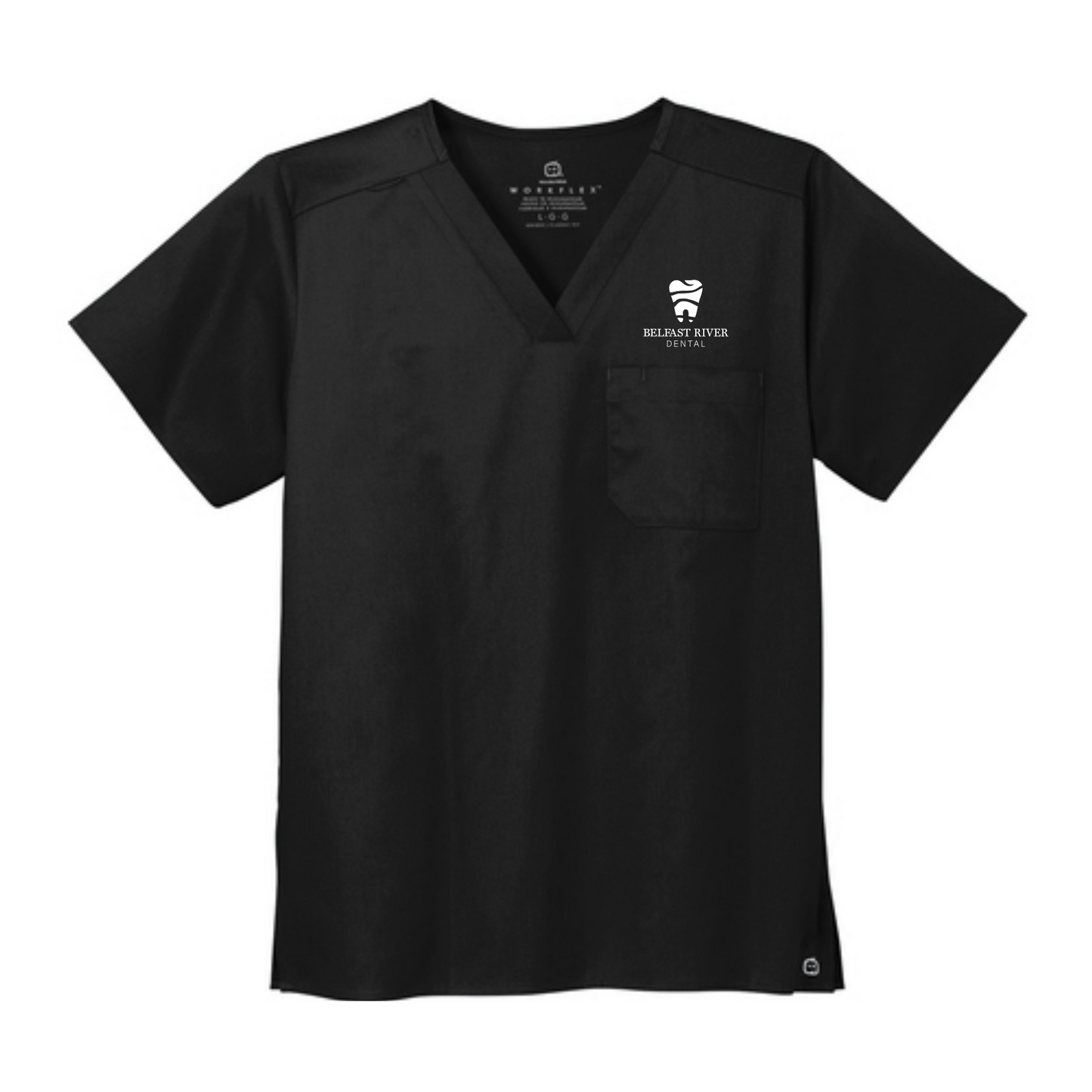 GA (A-D) WonderWink® Unisex WorkFlex™ Chest Pocket V-Neck Top
