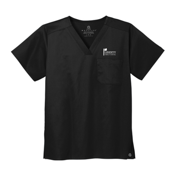 GA (L-R) WonderWink® Unisex WorkFlex™ Chest Pocket V-Neck Top